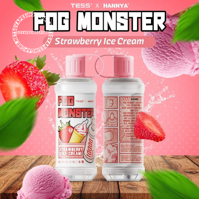 SG Vape Singapore offers the Fog Monster 10000 puff disposable vape, delivering an enhanced vaping experience. Enjoy the convenience of online orders and fast delivery in Singapore. Check out our wide range of flavors, including Red Bull and strawberry ice cream, at our vape shop.