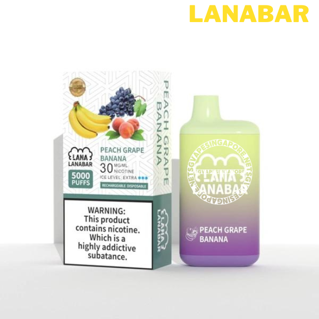 Discover the Lanabar 5000, a popular disposable vape device known for its exceptional performance and smooth flavor. Available for delivery in Singapore, particularly through SG Vape Singapore. Explore the unique taste of Tie Guan Yin, peach grape banana and enjoy vaping on the go with Lanabar 5000.