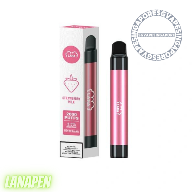 Looking for the Lana 2000 Disposable Vape (Lanapen 2k) in Singapore? Visit our vape store and explore the Lanabar range of disposable vapes, including the Lana 2000 with a refreshing grape and strawberry milk flavor. Shop now for the best SG vape experience!