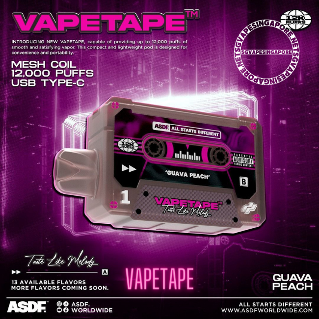 Looking for a reliable vape shop in Singapore? Check out our selection of high-quality vape products, including the popular Vapetape 12000 puff disposable vape. Explore the range of flavors, including the refreshing Solero and guava peach, and experience a satisfying vaping experience.