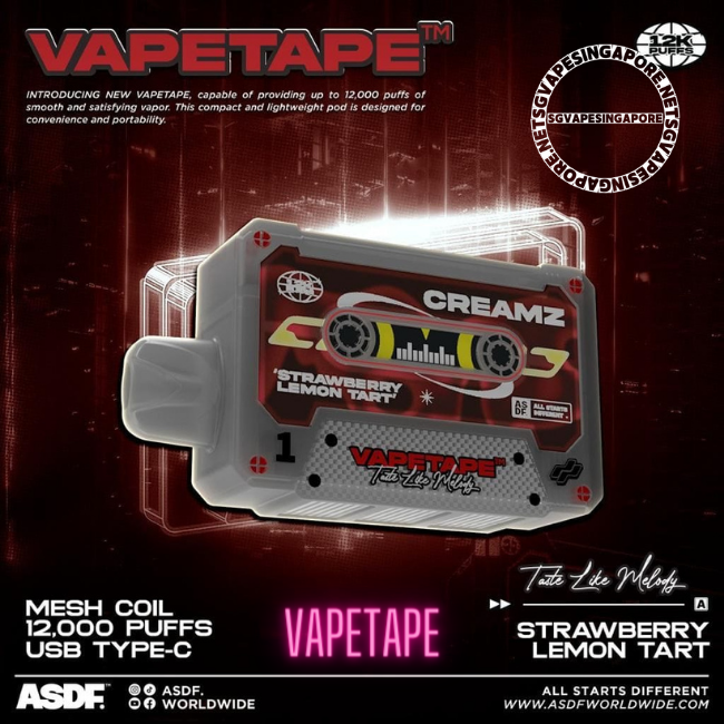 Vape Tape is a popular brand among vape enthusiasts in Singapore. Check out the Vapetape 12000 puff disposable vape, along with other vape products and flavors available at SG Vape Singapore. Solero, strawberry lemon tart and Vapetape 8k are some of the top choices.
