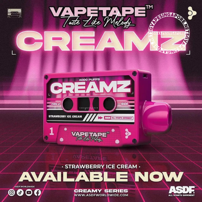 Vapetape 8000 puff disposable vape, also known as Vape Tape, is a popular vaping product in Singapore. Get fast delivery from SG Vape Singapore and enjoy the refreshing flavors of strawberry ice cream and grape apple. Explore more about this disposable vape and its features.